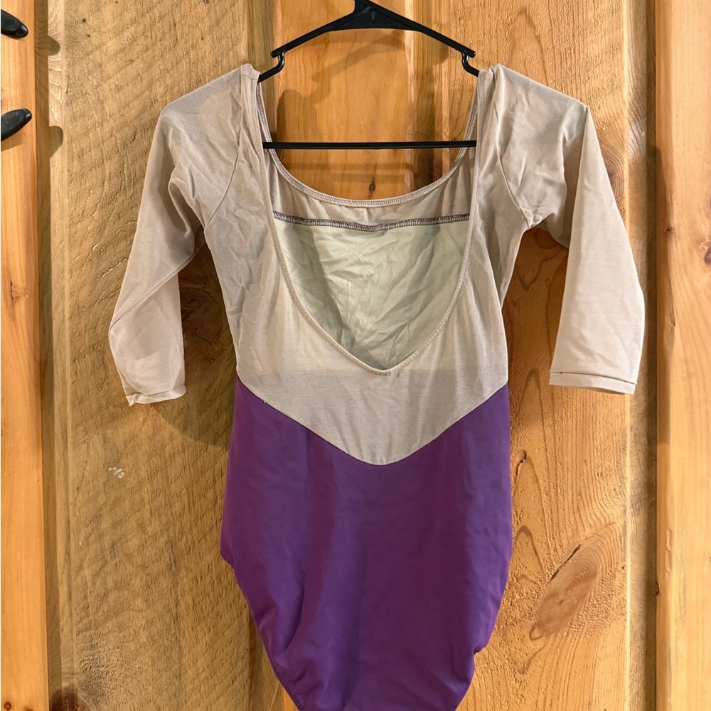 Elegant Purple and Cream Women's Bodysuit - Picture 2 of 4